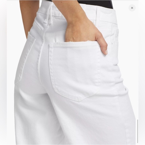 Good American Good Waist Palazzo Crop Jeans Size 4/27 In White - Picture 3 of 13